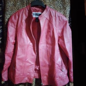 Studio Red leather jacket, by Jessica London